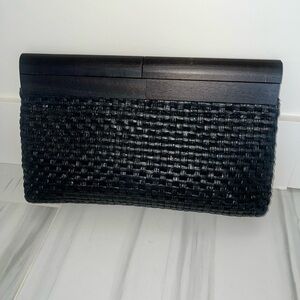 Roomy Black Woven Clutch From Nordstrom